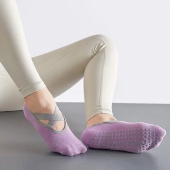 calcetines yoga lila